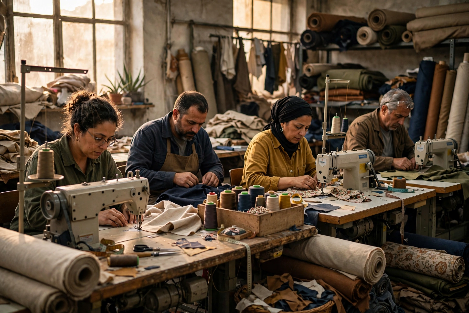 Garment craftspeople at work