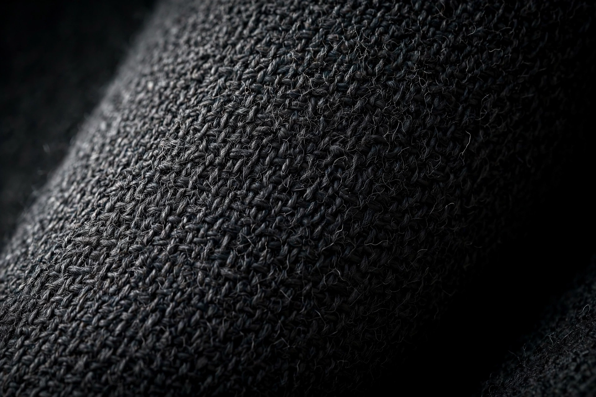 Close-up of premium dark wool fabric